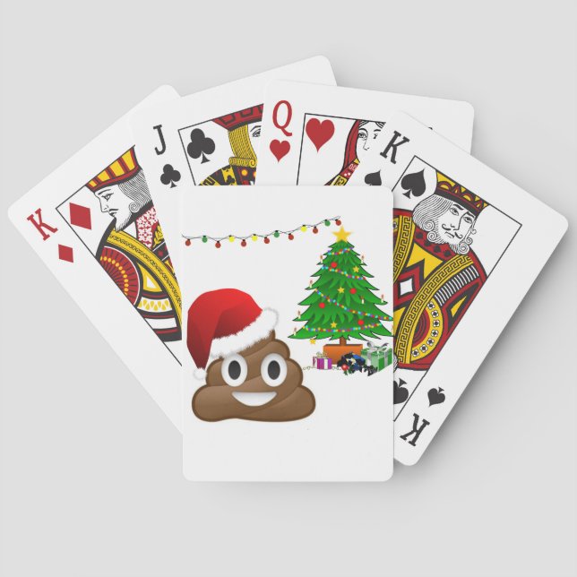 christmas poo emoji poker cards (Back)