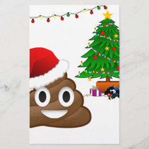 christmas poo emoji stationery