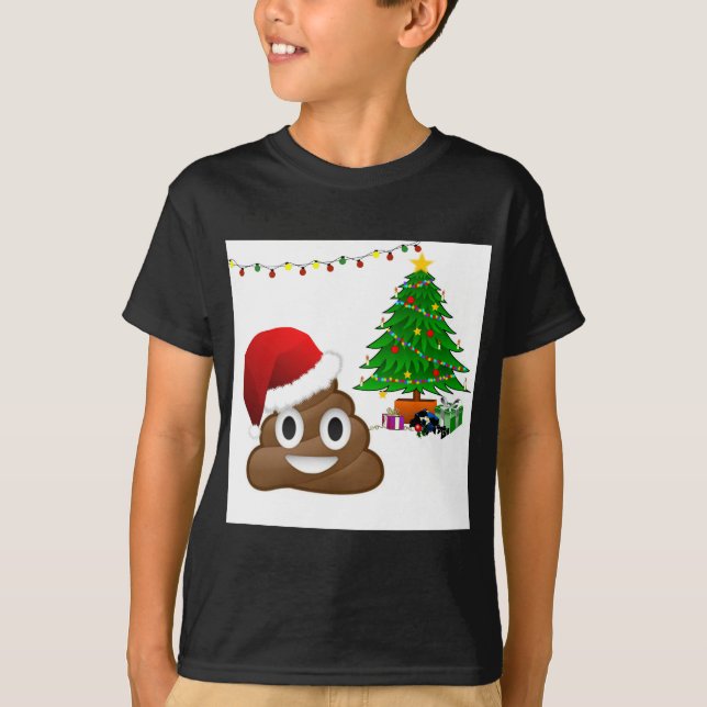 christmas poo emoji T-Shirt (Front)