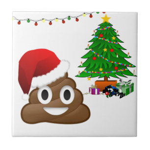 christmas poo emoji tile