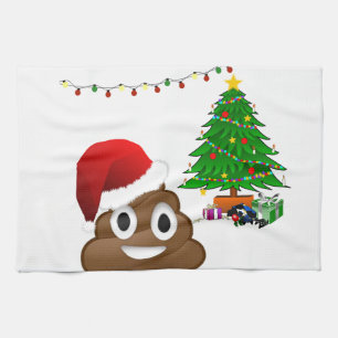 christmas poo emoji towel