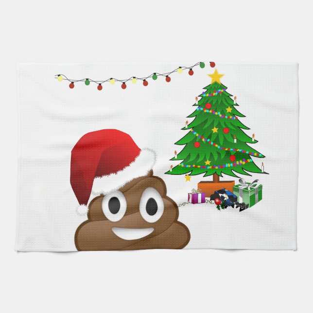 christmas poo emoji towel (Horizontal)
