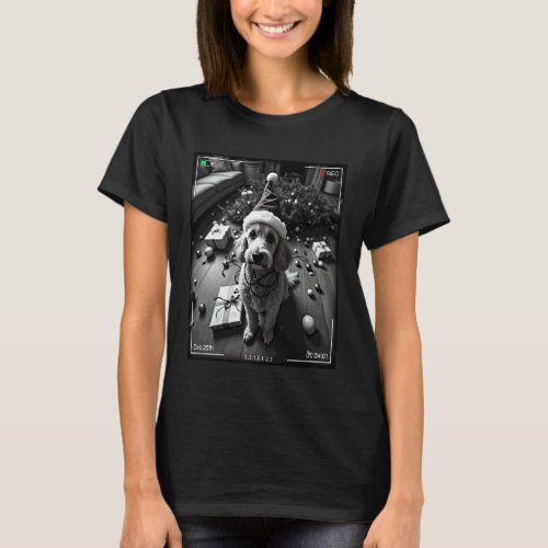 Christmas Poodle Caught On Camera T-Shirt