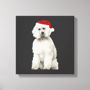 Christmas Poodle Christmas Tree Dog Puppy Watercol Canvas Print