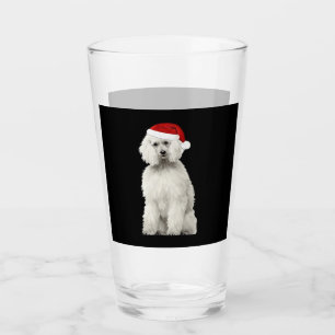 Christmas Poodle Christmas Tree Dog Puppy Watercol Glass