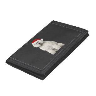 Christmas Poodle Christmas Tree Dog Puppy Watercol Tri-fold Wallet