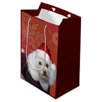 Christmas Poodle Dog gift bag