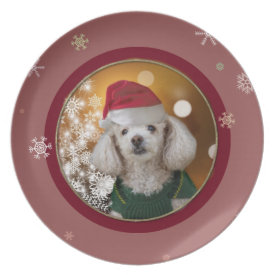 Christmas poodle dog plate