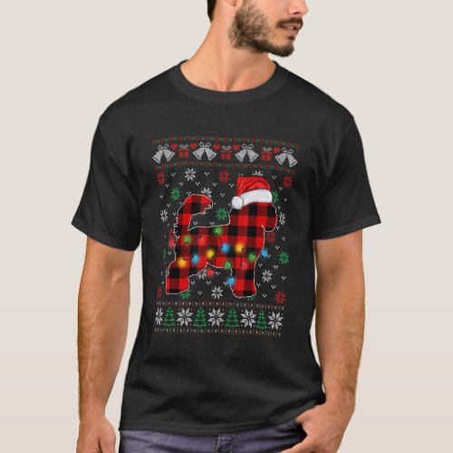 Christmas Poodle Dog  Santa Hat Ugly Xmas Sweater