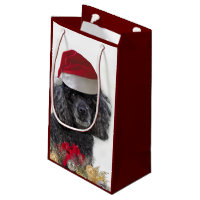 Christmas poodle dog small Gift Bag