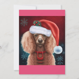 Christmas Poodle Gift T-Shirt Holiday Card