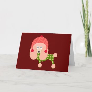 Christmas Poodle Holiday Card by foreverpets at Zazzle