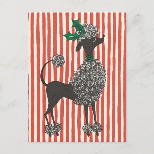 Christmas Poodle Holiday Postcard