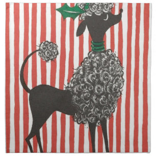 Christmas Poodle Napkin
