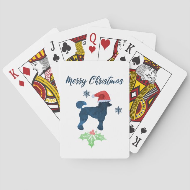 Christmas Poodle Poker Cards (Back)