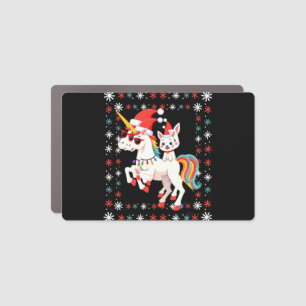 Christmas Poodle Unicorn Sunglasses Poodles T-Shir Car Magnet
