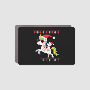 Christmas Poodle Unicorn Sunglasses Poodles T-Shir Car Magnet