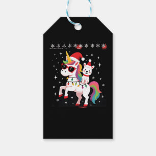 Christmas Poodle Unicorn Sunglasses Poodles T-Shir Gift Tags