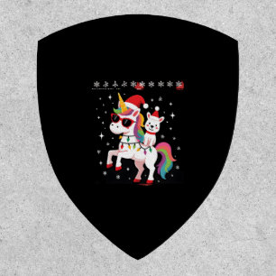 Christmas Poodle Unicorn Sunglasses Poodles T-Shir Patch