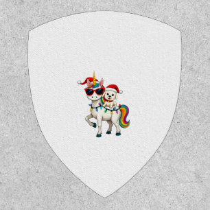 Christmas Poodle Unicorn Sunglasses Poodles T-Shir Patch