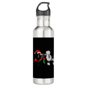Christmas Poodles Christmas Dogs Christmas Poodle Stainless Steel Water Bottle