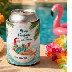 Christmas Pool Party with Santa Claus in Hawaii  Can Cooler