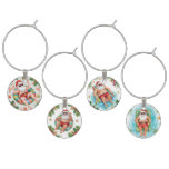 Christmas Pool Party with Santa Claus Wine Charm