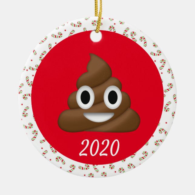 Christmas Poop Covid Funny 2020 Ceramic Ornament (Front)