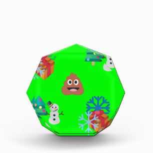 christmas poop emoji acrylic award