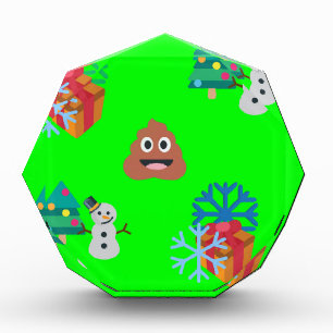 christmas poop emoji acrylic award