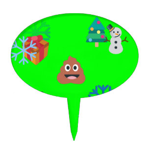 christmas poop emoji cake topper