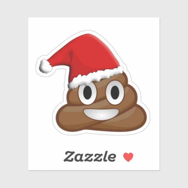 Christmas poop emoji Cute Funny Sticker (Sheet)