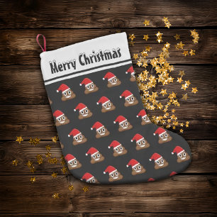 Christmas poop emoji cute pattern small christmas stocking