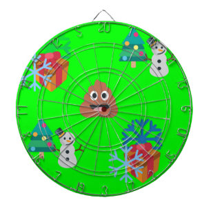 christmas poop emoji dart board