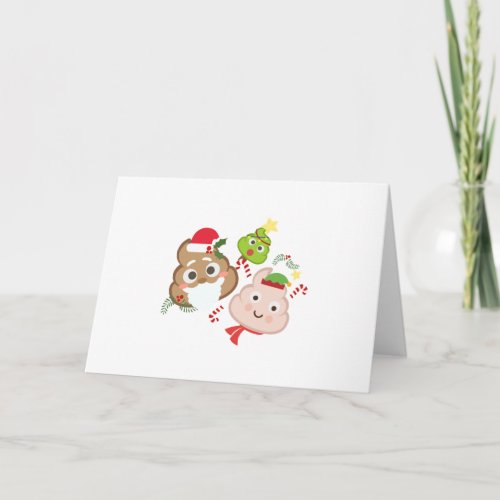 Christmas Poop Emoji Funny Kids Men Women Holiday Card