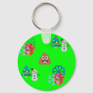 christmas poop emoji keychain