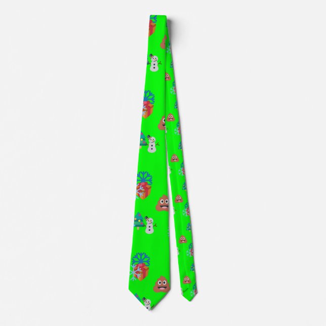 christmas poop emoji neck tie (Front)