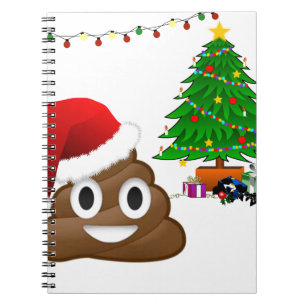 Christmas poop emoji notebook