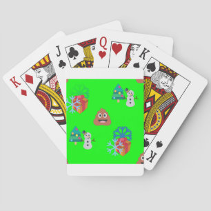 christmas poop emoji poker cards