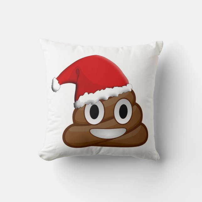 Christmas poop emoji throw pillow (Front)