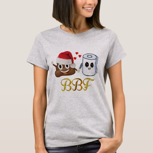 christmas poop emoji toilet paper best buddies T_Shirt