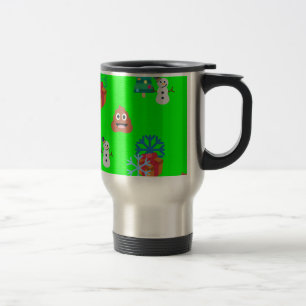christmas poop emoji travel mug