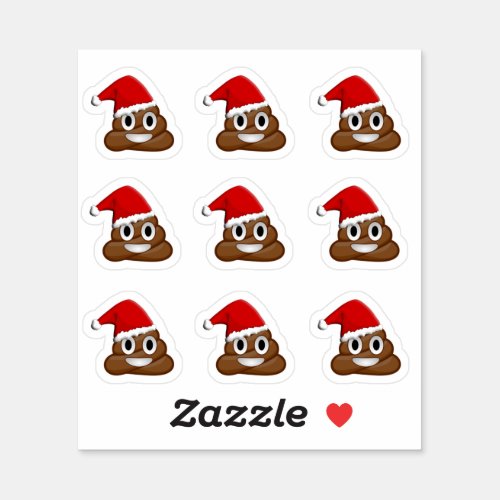 Christmas poop emojis sticker