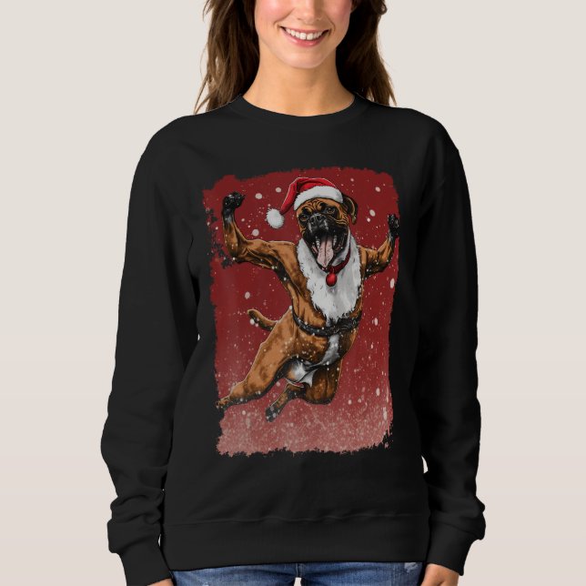 Christmas Pop Art Boxer Dog Sweatshirt (Front)