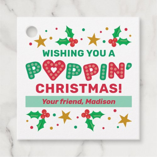 Christmas Pop It Gift Tags for Kids