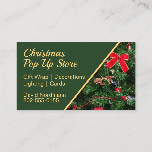 Christmas Pop Up Store Business Card (Front)
