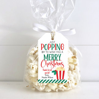 Christmas Popcorn Gift Tag Holiday Popcorn Treat F
