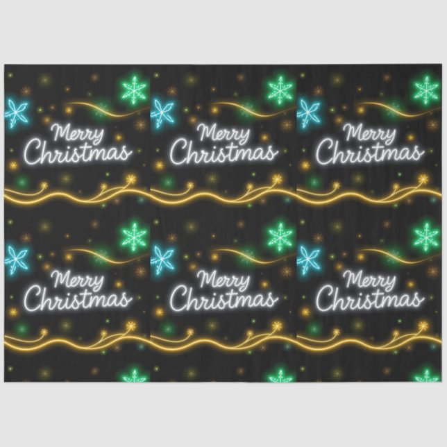 Christmas Popular Neon Holiday Collection Tissue Paper (Front)