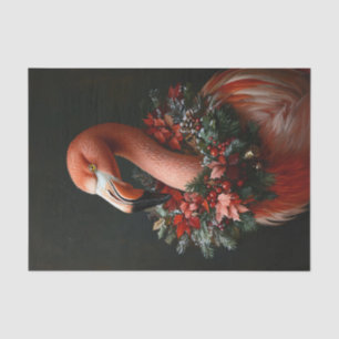 Christmas Portrait of a Flamingo Decoupage Tissue Paper