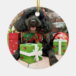 Christmas - Portuguese Water Dog - Yanda Ceramic Ornament